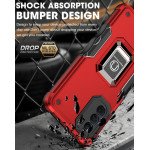 Wholesale Heavy Duty Strong Shockproof Magnetic Plate Ring Stand Hybrid Grip Case Cover for Motorola Edge 2022 (Red)