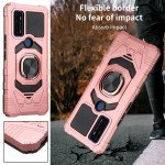 Wholesale Rotating Cube Ring Holder Kickstand Magnetic Car Mount Plate Armor Case for Cricket Dream 5G, AT&T Radiant Max 5G / Fusion 5G (Rose Gold)