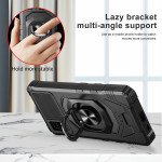 Wholesale Rotating Cube Ring Holder Kickstand Magnetic Car Mount Plate Armor Case for Cricket Vision Plus (Navy Blue)