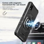 Wholesale Rotating Cube Ring Holder Kickstand Magnetic Car Mount Plate Armor Case for Cricket Vision Plus (Black)
