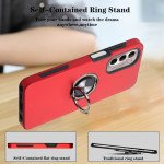 Wholesale Dual Layer Armor Hybrid Stand Ring Case for Motorola Moto G Stylus 4G 2022 (Red)