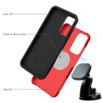 Wholesale Glossy Dual Layer Armor Defender Hybrid Protective Case Cover for Samsung Galaxy A03s (USA) (Red)