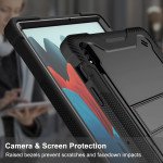 Wholesale Heavy Duty Full Body Shockproof Protection Kickstand Hybrid Tablet Case Cover for Samsung Galaxy Tab S8 (X700/X706), Samsung Galaxy Tab S7 S7 (T870/T875/T876B) (Black)
