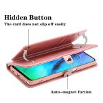 Wholesale Premium PU Leather Folio Wallet Front Cover Case with Card Holder Slots and Wrist Strap for Motorola G Stylus 5G / 4G 2022 (Red)