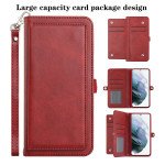 Wholesale Premium PU Leather Folio Wallet Front Cover Case with Card Holder Slots and Wrist Strap for Motorola Moto G Play 2023 / Moto G Power 2022 / Moto G Pure (Red)
