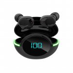 Wholesale TWS Neon Lights Bluetooth Wireless Headphone Earbuds Headset 3D Sound With Battery Display for Universal Cell Phone And Bluetooth Device Y80 (Black)