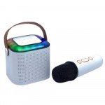 Wholesale LED RGB Karaoke Machine Microphone, Party Speaker, Music Box Subwoofer KMS-192 for Universal Cell Phone And Bluetooth Device (White)