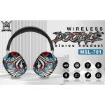 Wholesale Graffiti Art Stereo Wireless Headphones - Comfortable Over-Ear Bluetooth Headset with Cool Design MS701 for Universal Cell Phone And Bluetooth Device (Blue)