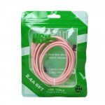 Wholesale 6FT iPhone Lightning USB Cable 2.4A Heavy-Duty Durable Soft Flexible Tangle-Free Charging and Sync Cord Packaged in Resealable Plastic Bag for Universal iPhone and iPad Devices (Pink)